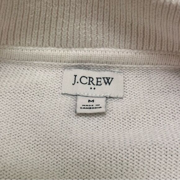 J Crew Pearl pull 1/4 zip horizontal stripe Sweater size M - Picture 6 of 10